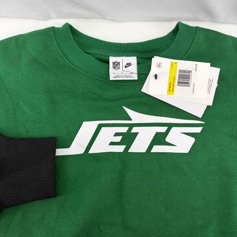 Nike NFL New York Jets Womens Cropped Sweatshirt Green Black 01D7-066Y-72-SD2 S